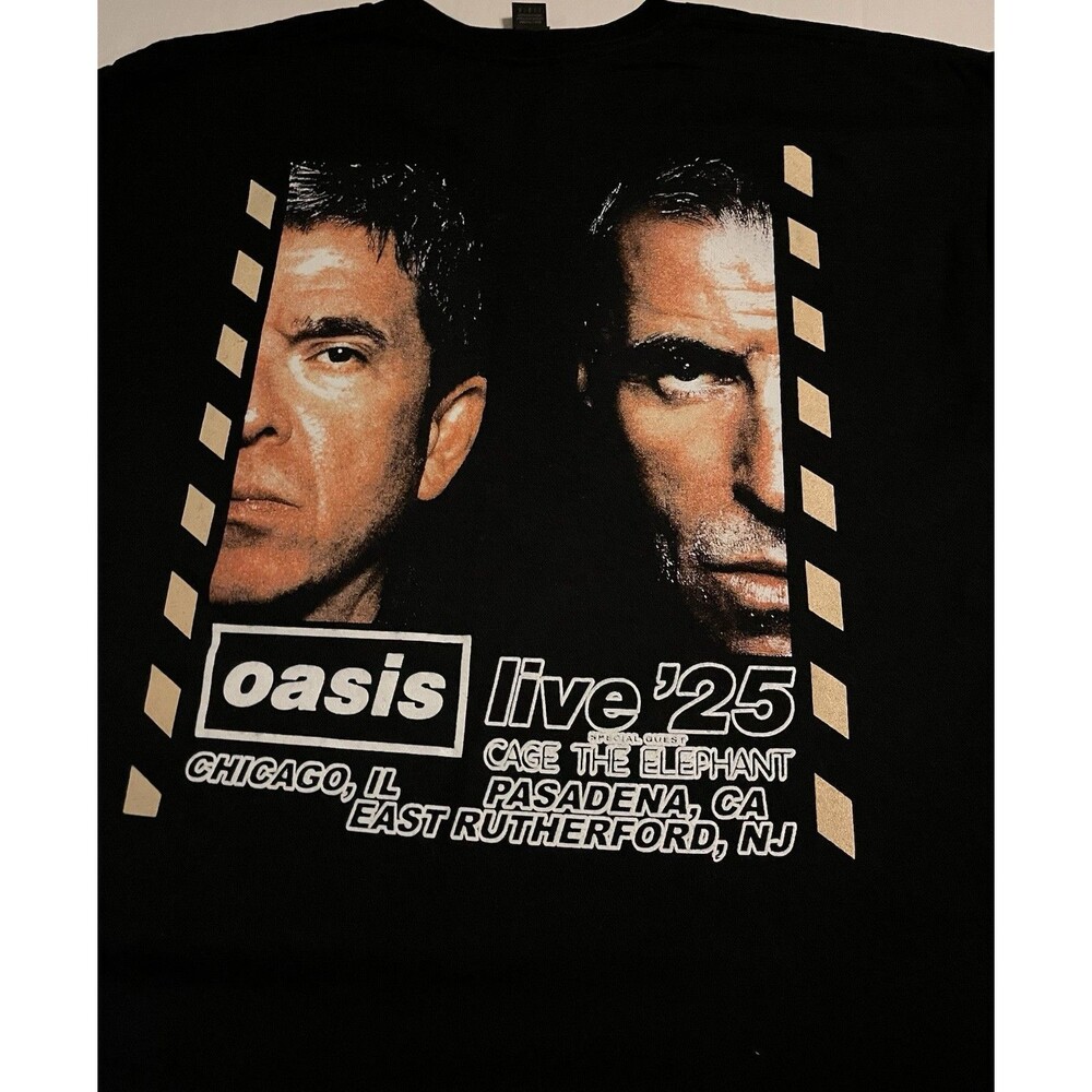 NEW Oasis 2025 Live Concert Tour T-Shirt MEDIUM Rock Music Band Gallagher Album